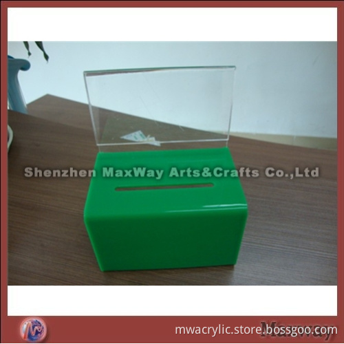 Green Acrylic/Plexiglass Suggestion/Donation Box/Case